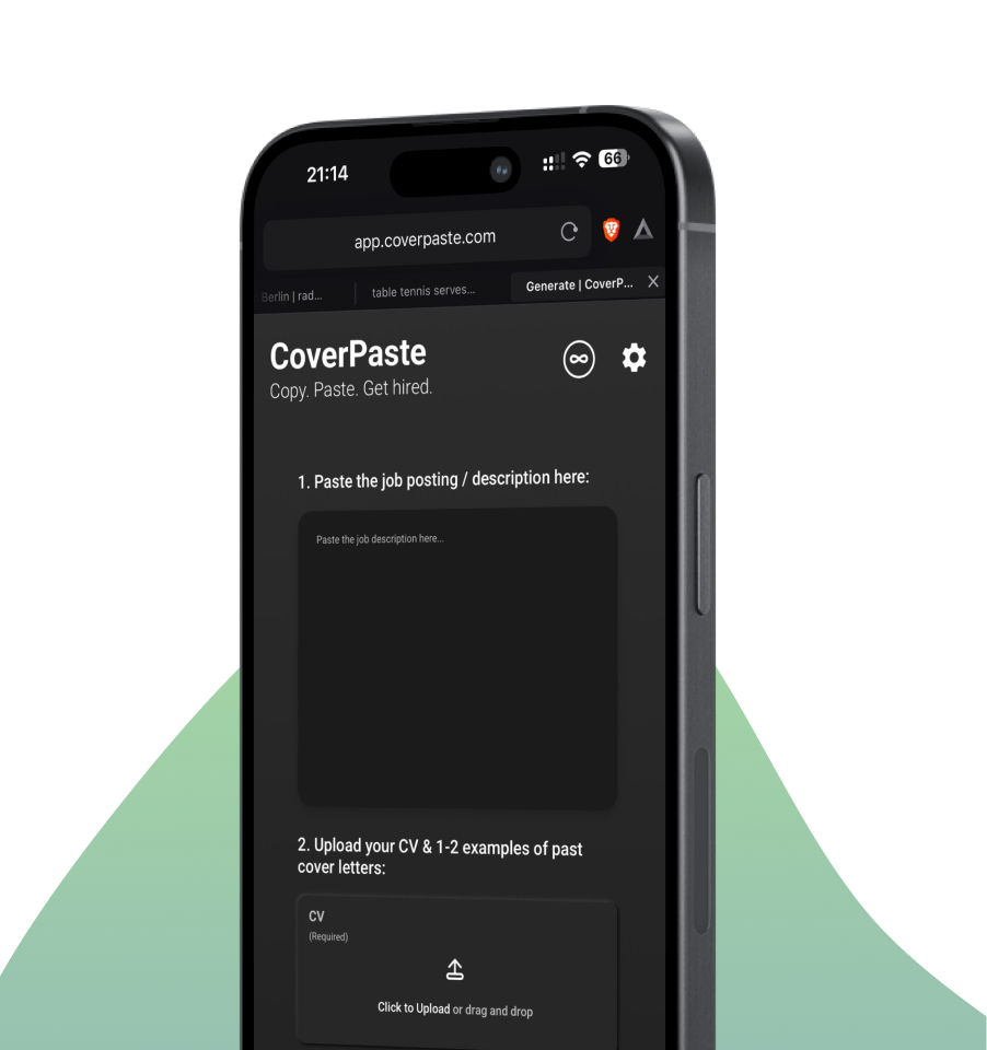 CoverPaste Mobile Cover Letter Generator